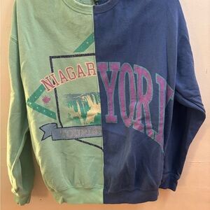 Wild Fable Green and Blue Colorblock Sweatshirt